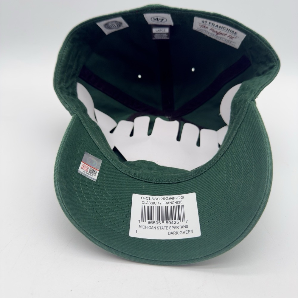 Michigan State Spartans 47 Brand "The Perfect Fit"Clean Up Hat, Dad Cap, Green L - Picture 11 of 12